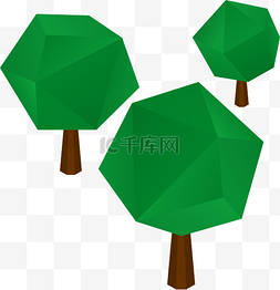 立体多边形图片_立体多边形绿树