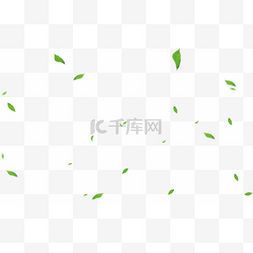 绿色叶子装饰图片_绿色漂浮叶子装饰