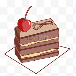巧克力蛋糕装饰插画