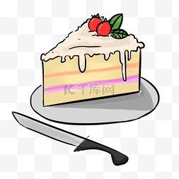 彩色手绘蛋糕食物