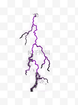 真实炫酷紫色电蛇闪电科技风可商