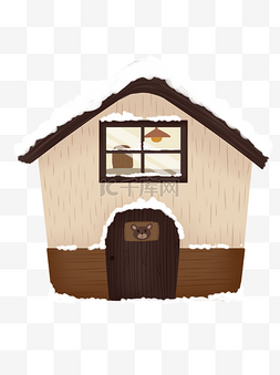 木屋童话图片_手绘复古雪屋木屋设计