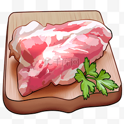 菜板切肉图片_鲜嫩肉类食材插画
