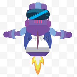 紫色机器人图片_ 紫色火箭机器人 