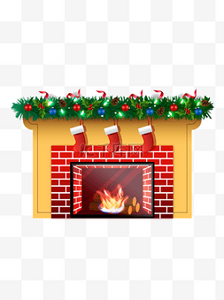 圣诞节的壁炉元素