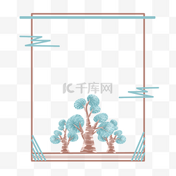 手绘简洁边框图片_清新禅意简洁边框