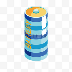 铅酸电池电池图片_卡通蓝色电池插画