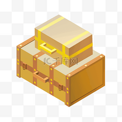 黄色的行李箱图片_2.5D黄色的手提箱