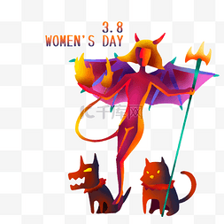 妇女节创意图片_卡通手绘妇女节主题创意海报