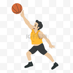 打篮球卡通投篮图片_卡通投篮姿势矢量素材