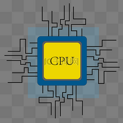 扁平电脑图片_矢量CPU