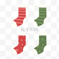 带补丁的袜子图片_红色的长筒袜子和绿色袜子