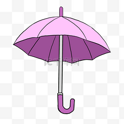 紫色雨伞卡通素材免费下载