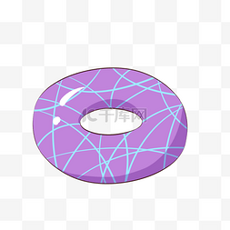 手绘儿童食品紫色糖圈插画