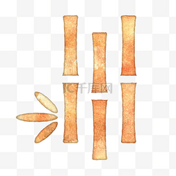 卡通橙色的竹子图标