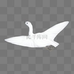 手绘中国风动物水墨画天鹅PNG素材
