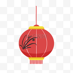 红色兰花图片_中国风元素之红色的灯笼