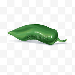 绿色辣椒手绘图片_一颗绿色的写实辣椒