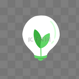 环保绿色灯泡图片_可爱环保绿色