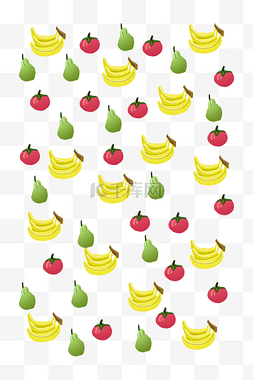 卡通苹果红色图片_手绘香蕉底纹插画