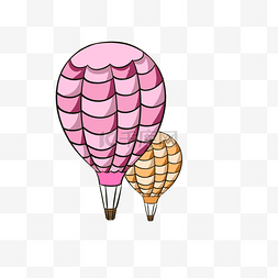空中的气球图片_卡通手绘彩色热气球插画