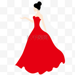 红色婚纱新娘 
