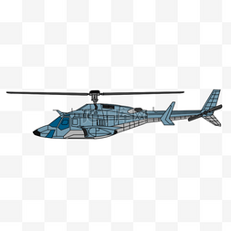 手绘直升机PSD源文件