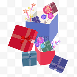 节日礼品包装礼物盒插画