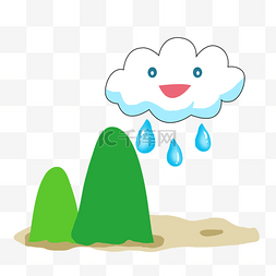 卡通白云蓝色图片_可爱的云朵环境保护插画