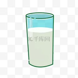 玻璃杯里的牛奶卡通png素材