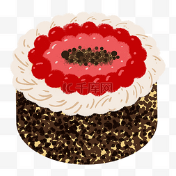 巧克力风图片_甜品甜点美食之黑风奶油水果蛋糕