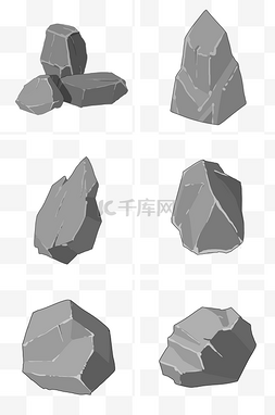 岩石石块石头图片_平涂灰色岩石石块