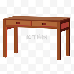 桌椅木质图片_红木餐桌家具插画