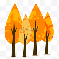 立秋卡通秋天的树木免抠图