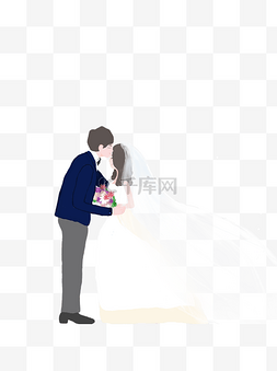 结婚卡通情侣图片_结婚情侣元素