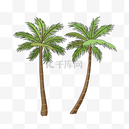 棕榈树矢量卡通风格