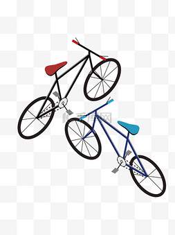 红蓝渐変图片_2.5D简单自行车模型红蓝素材