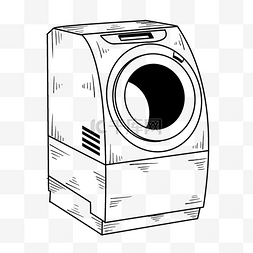 灰洗衣机图片_线描全自动洗衣机