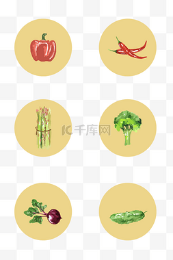 苦瓜炒蛋图片_创意水彩蔬菜装饰素材