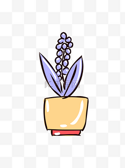 简笔画植物可爱图片_手绘花简笔画风格可爱卡通紫色小