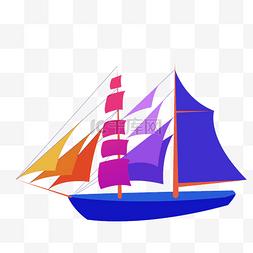 新年帆船一帆风顺插画