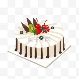 小清新蛋糕背景图片_手绘蛋糕png素材