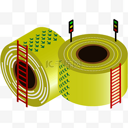 胶带透明卡通图片_2.5D卡通透明胶带矢量免抠PNG素材