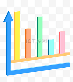 数据趋势分析图片_金融数据柱状图插画