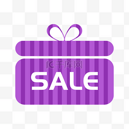 几何创意标题栏图片_打折紫色礼物标签免费下载