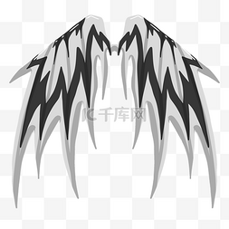 卡通恶魔之翼图片_手绘恶魔之翼翅膀插画