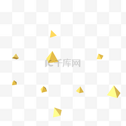 漂浮三角立体图片_金色立体几何悬浮