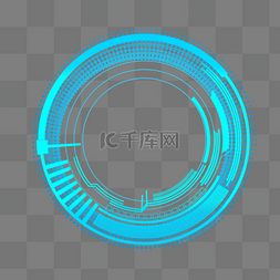 科技圆形光效图片_蓝色圆形图案科技元素