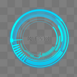 蓝光png素材图片_蓝色圆形图案科技元素