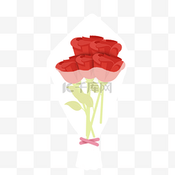 创意花型图片_卡通红色玫瑰花